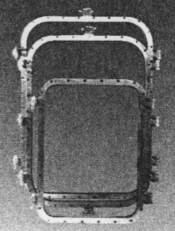 black and white photo of several ship windows