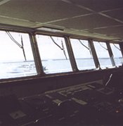 Photo taken inside a bridge, showing mounted patographs